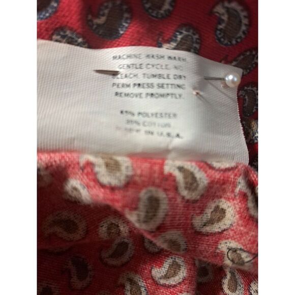 Angeles Jumpsuit Vintage 80s Size XS/S Red Brown Paisley Pockets California USA - Picture 10 of 10